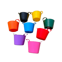 7 Litre Flexi Tub / Buckets / Home Garden Flexible Storage Various Colours x5